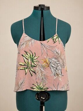 Floral Tropical Spaghetti-Strap Cami Top - Pink